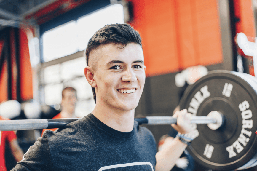 young adult male weightlifting